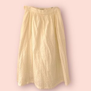 ModCloth cream colored A-line midi skirt